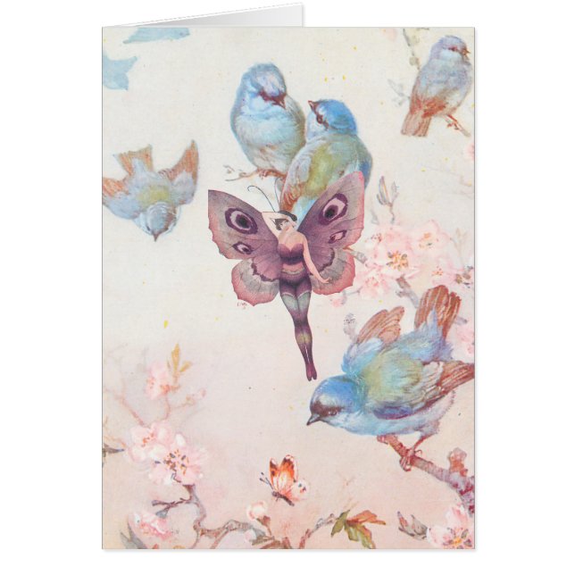 Chica y Bluebirds de hadas violetas (Frente)