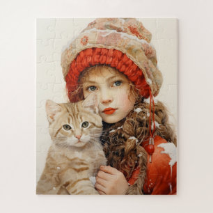 CHICA Y CAT ART JIGSAW PUZZLE