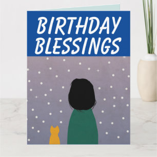 CHICA y CAT NIEVE INVIERNO GRAN TARJETA DE CUMPLEA