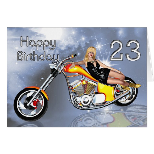 Chica y helicóptero 23 Tarjeta de cumpleaños (Anverso (Horizontal))