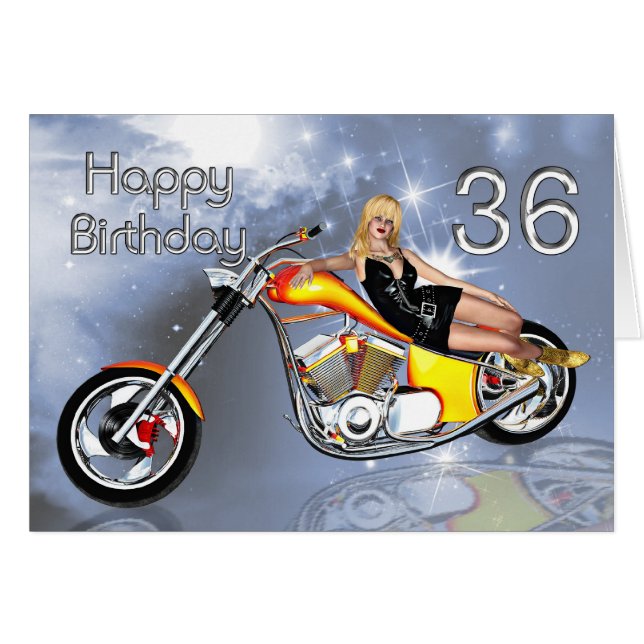 Chica y helicóptero 36 Tarjeta de cumpleaños (Anverso (Horizontal))