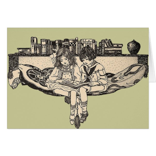 Chica y lectura de niños (Anverso (Horizontal))