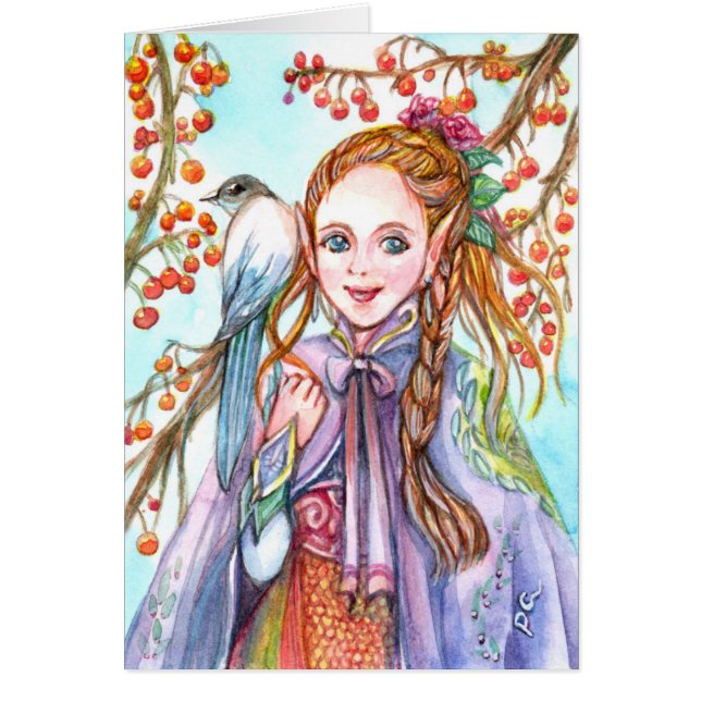 Chica y pájaro (Frente)