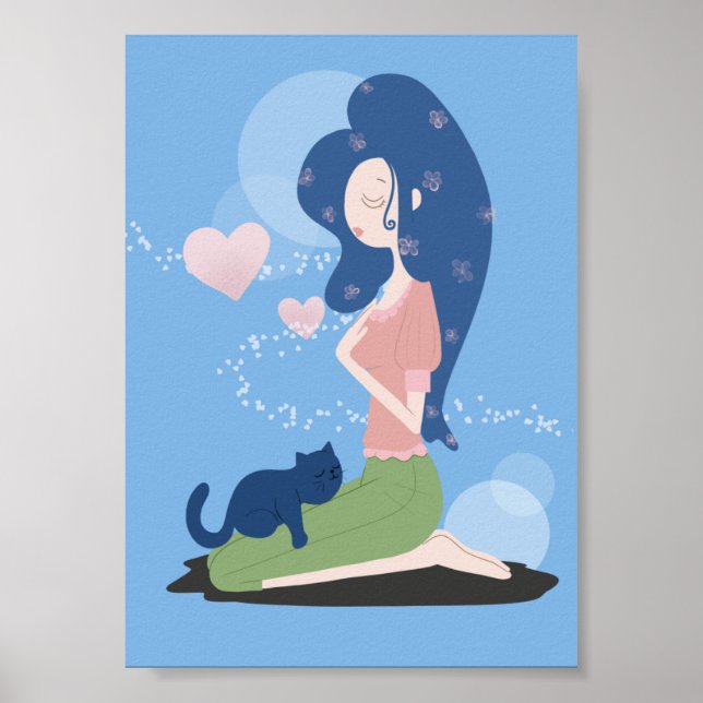 CHICA Y POSTER DE ARTE DE LA CAT (Frente)