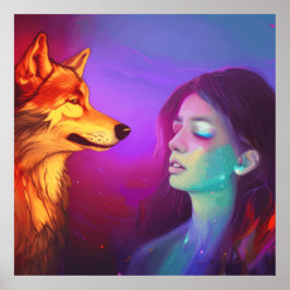 Chica y su Wolf AI generaron arte pop de fantasía