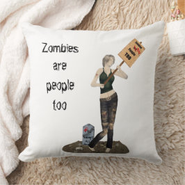 Chica Zombie Pin Up Cojín decorativo de protesta I