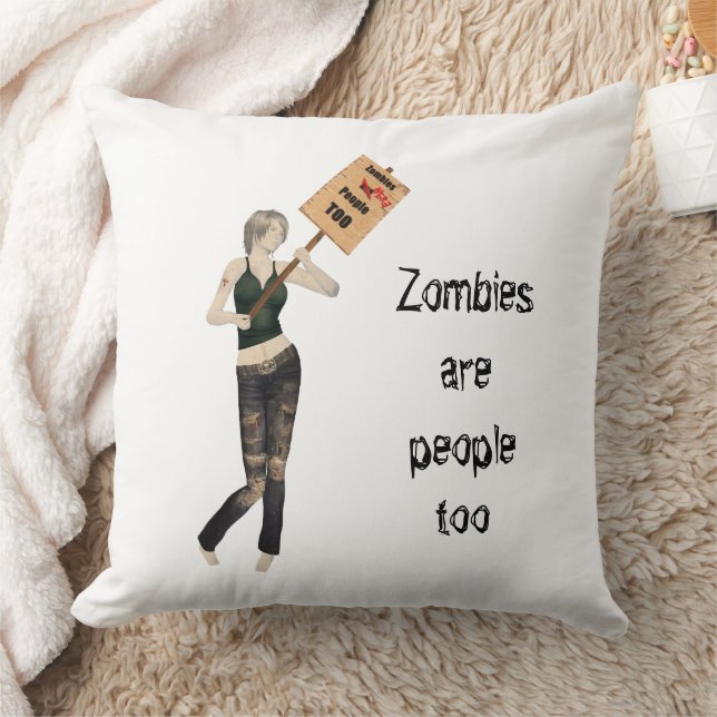 Chica Zombie Pin Up Protesta I Cojín decorativo (Manta)