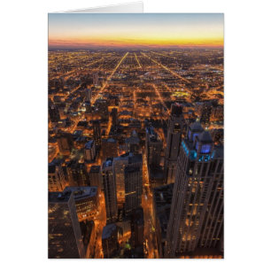 Chicago céntrica en la puesta del sol