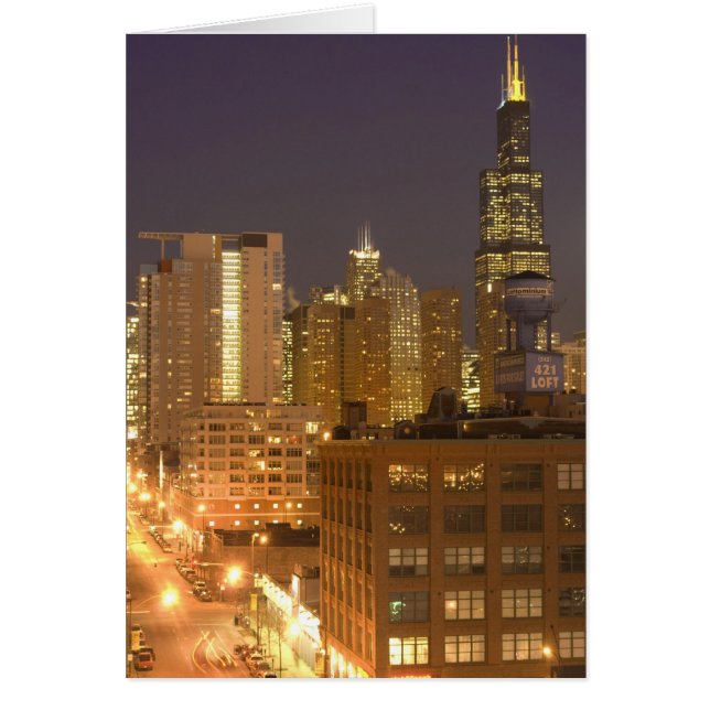 Chicago, Illinois, Skyline desde West Loop en (Frente)