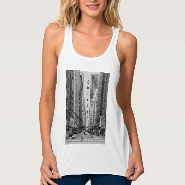 Chicago Madison Street Grayscale Tank Top (Anverso)