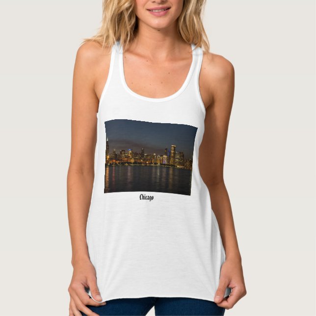 Chicago Night Cityscape Tank Top (Anverso)