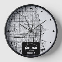 Chicago, Reloj de Mapa de la Ciudad de Illinois