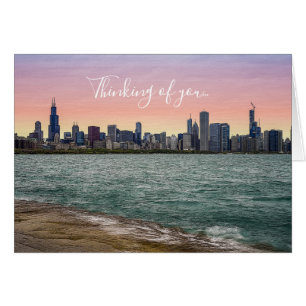 Chicago Skyline Painterly Pensando En Tu Tarjeta