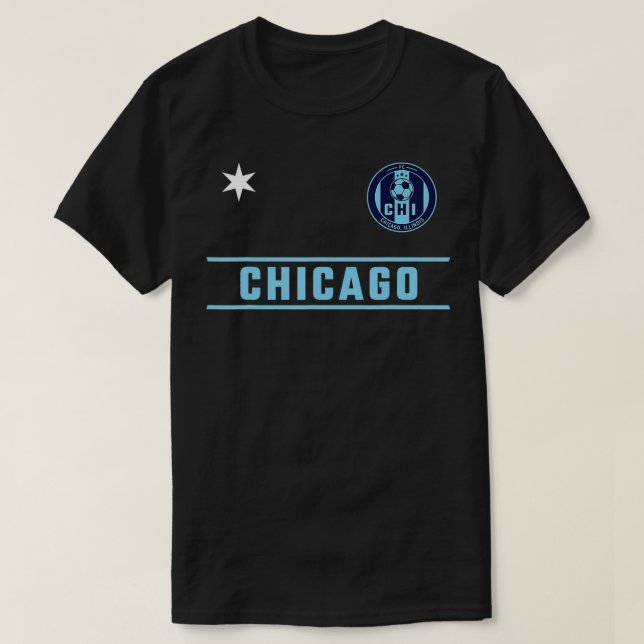 Chicago Soccer Jersey  Mini Badge  White and Blues (Diseño del anverso)