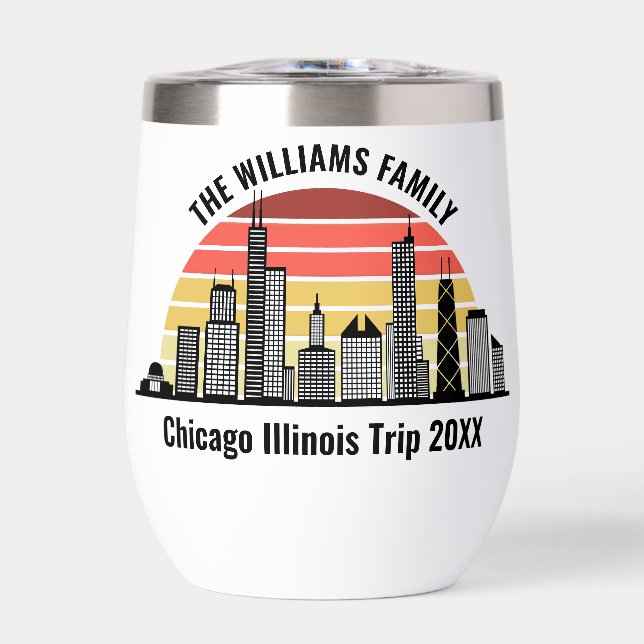 Chicago Sunset Customized Trip Souvenir (Frente)
