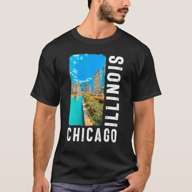 Chicago Tshirt, camiseta turística de Illinois, Ch (Anverso)