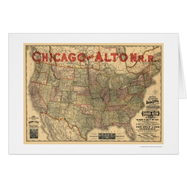 Chicago y mapa 1883 del ferrocarril de Alton (Anverso (Horizontal))