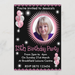 Chicas 13.º cumpleaños - Invitación fotográfica