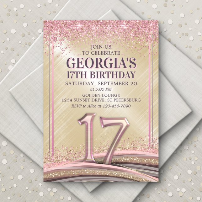 Chicas 17.ª invitación de cumpleaños (Subido por el creador)