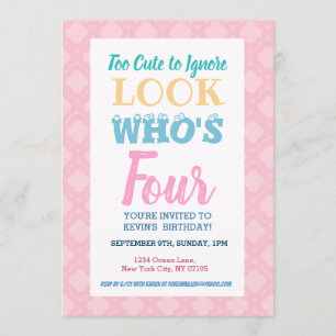 Chicas 4ª invitación de cumpleaños