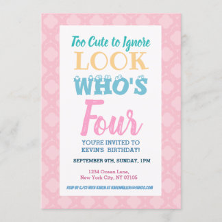 Chicas 4ª invitación de cumpleaños