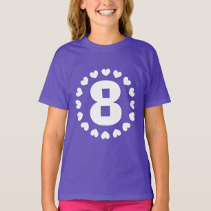 Chicas 8.ª camisa de cumpleaños   Edad ocho con co