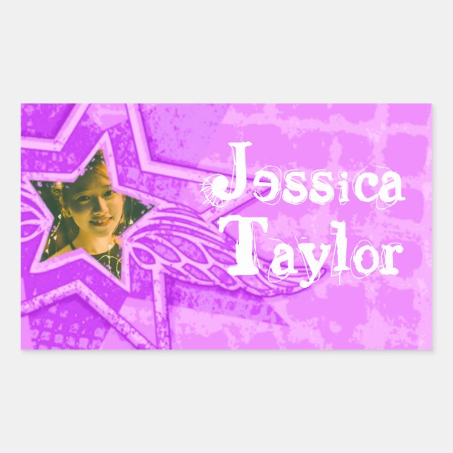 Chicas adolescentes nombrados pegatinas de la etiq (Anverso)