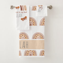 Chicas adoran el patrón arcoiris de boho con niños