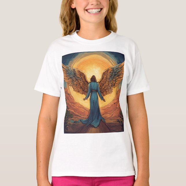 Chicas Ángel imprimir camiseta (Anverso)