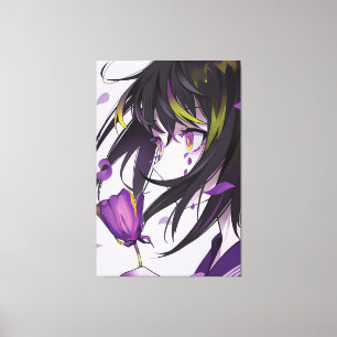 chicas anime verticales Lienzo Premium Enrollado (