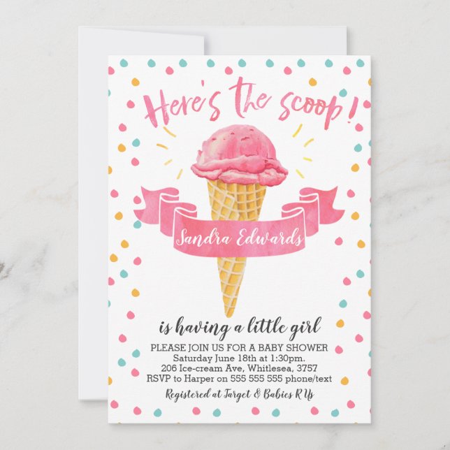 Chicas aquí está la invitación de The Scoop Baby S (Anverso)