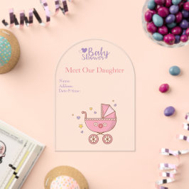 Chicas Baby Shower Tarjeta de invitación acrílica
