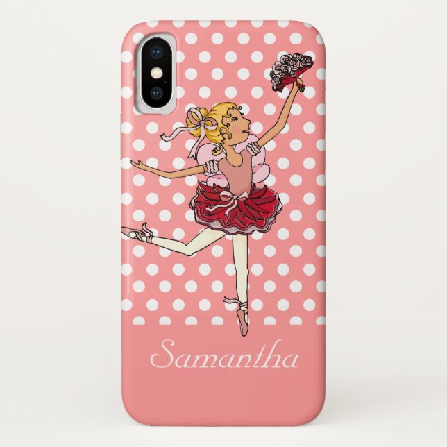 Chicas bailarina pelo rubio rosa funda de nombre p (Reverso)