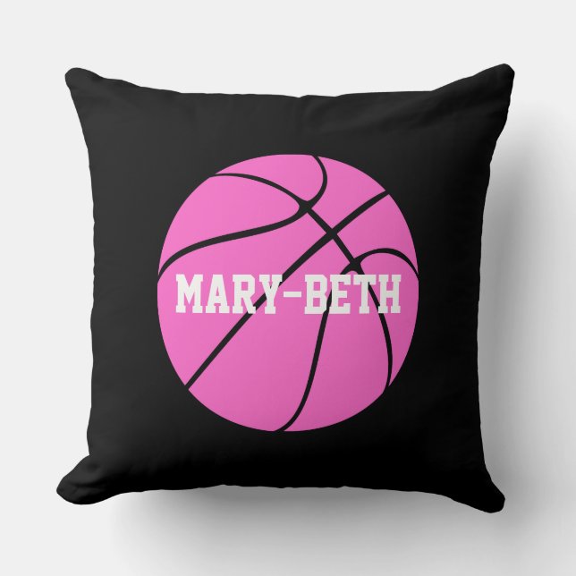 Chicas Basketball Nombre personalizado Cojín decor (Anverso)