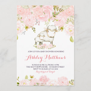 Chicas Bebé zorro Lámpara Ducha Invitaciones