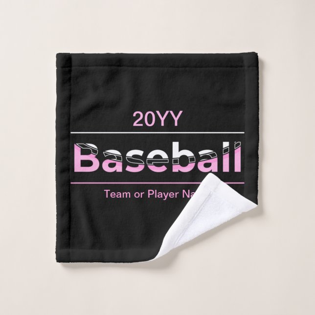 Chicas Béisbol - Tipografía Geométrica Rosa (Toallita)