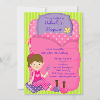 Chicas Bolsa de dormir Sleepover Invitación de cum