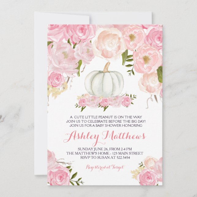 Chicas Calabaza bebé Invitaciones a ducha (Anverso)