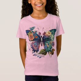 Chicas camiseta con mariposa Bonito