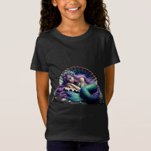 Chicas camiseta fina de Jersey con sirena dormida