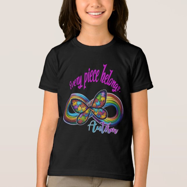 Chicas camisetas - Autismo Rompecabezas Diseño de  (Anverso)
