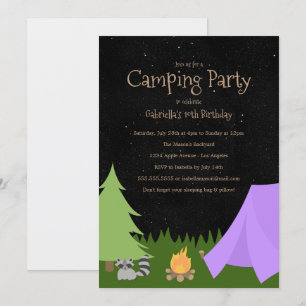 Chicas Camping Fiesta Invitación a la fiesta de