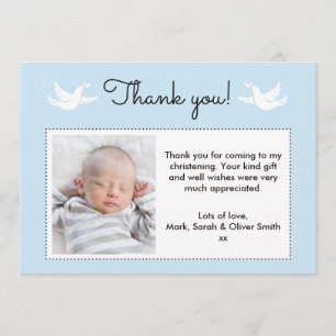 Chicas Christening/Baptism Gracias tarjeta