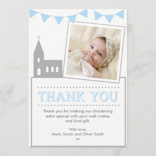 Chicas Christening/Baptism Gracias tarjeta