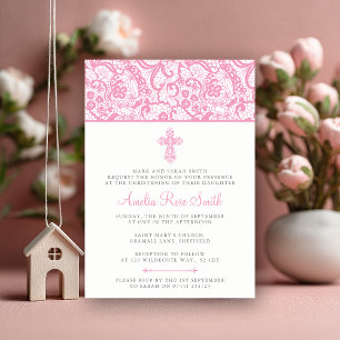 Chicas Christening/Baptism Invitación