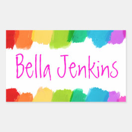 Chicas coloreados nombre de la pintura pegatina de