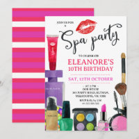 Chicas Colorful Lips Spa Fiesta Invitación de cump