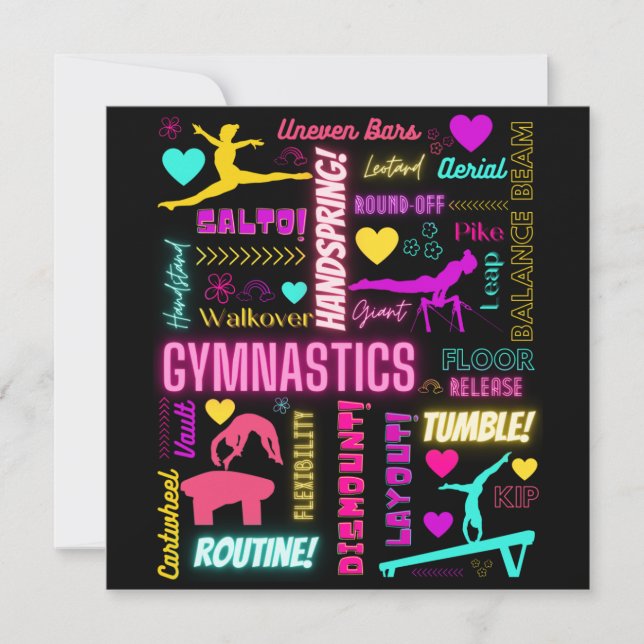 Chicas coloridos Glosario Gimnasia Tipografía (Anverso)