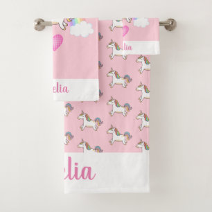 Chicas con niños de patrones de unicornio rosado