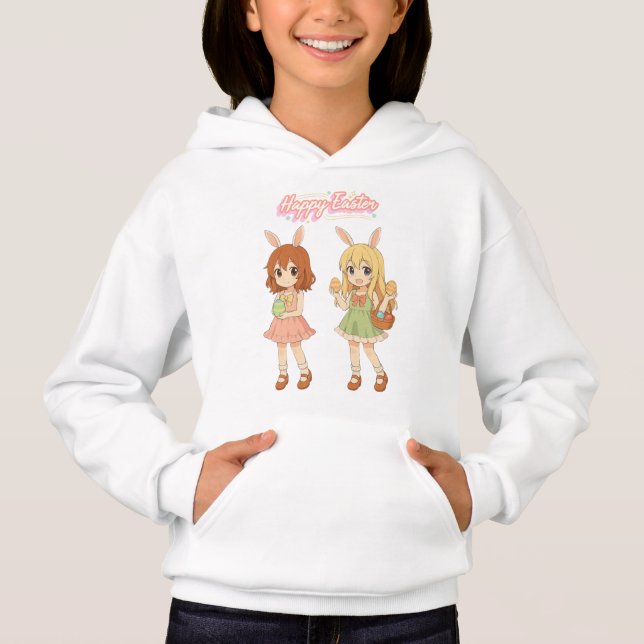 Chicas conejitas de Pascua anime lindas (Anverso)